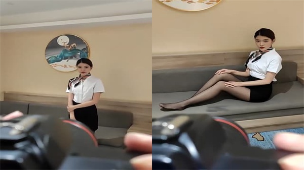 模特写真拍摄探花现场拍摄气质模特空姐制服封面图